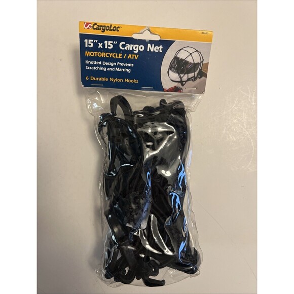 Motorcycle Cargo Net ATV  CargoLoc 84060 15 x 15 6 Hooks New Sealed - Picture 1 of 2